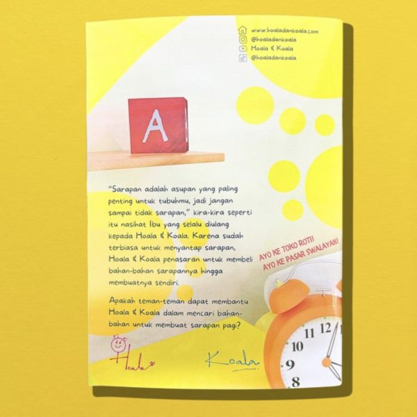 Buku Cerita Hoala & Koala Mencari Sarapan Pagi (belakang)